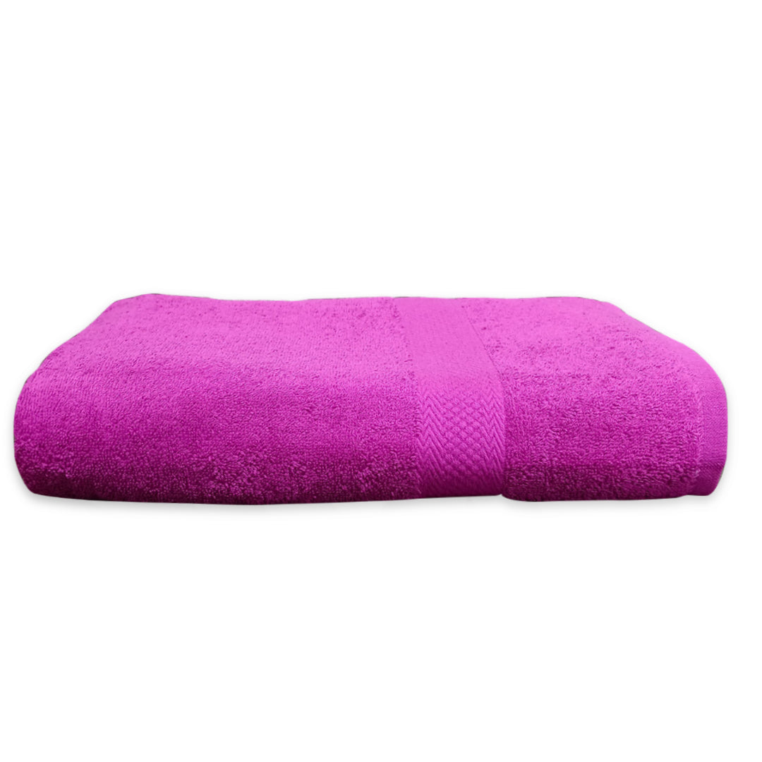 Quattro Bath Towel. Fuscia Pink Color Bath Towel. Cotton Towel.