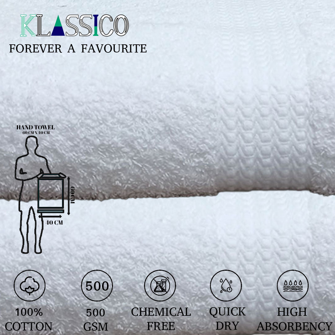 KLASSICO Export Quality 100% Cotton Turkish Hand Towels (Pack Of 3) - Regency India