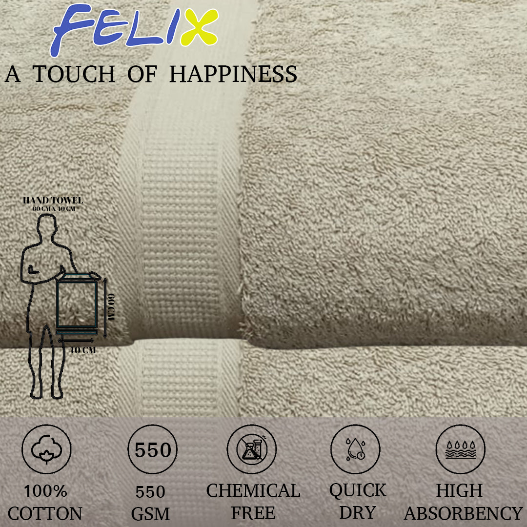 FELIX Export Quality 100% Cotton Turkish Hand Towels (Pack Of 3) - Regency India