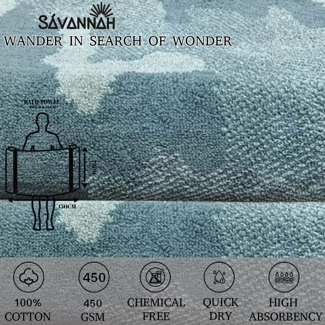 Savannah Bath Towel. 100% Cotton Towel.