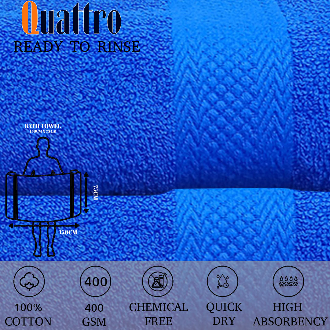 Quattro Bath Towel. Cobalt Color Bath Towel. Cotton Towel.