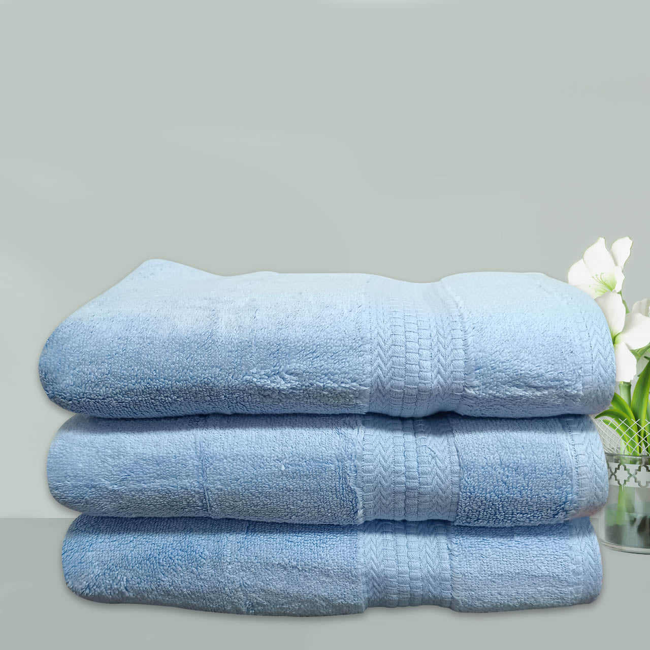Avante Bath Towel Set-Sky Blue
