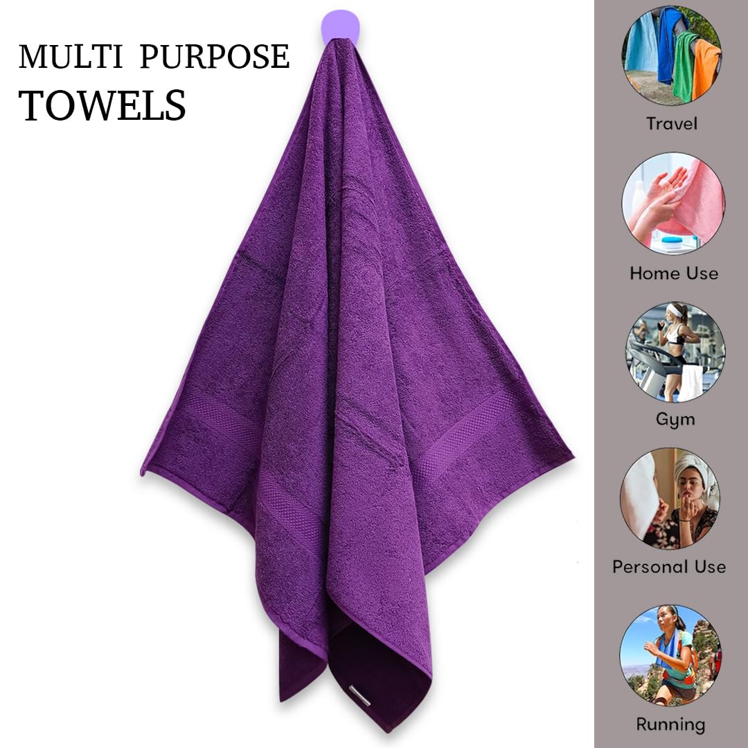 Regency India Quattro 100% Cotton Towels for Bath | Turkish Bath Towel - Ultra Soft & Absorbent | 400 GSM | 1 Piece Bath & 2 Hand Towels Towel for Men/Women | 75 x 150 cm (Wineberry)