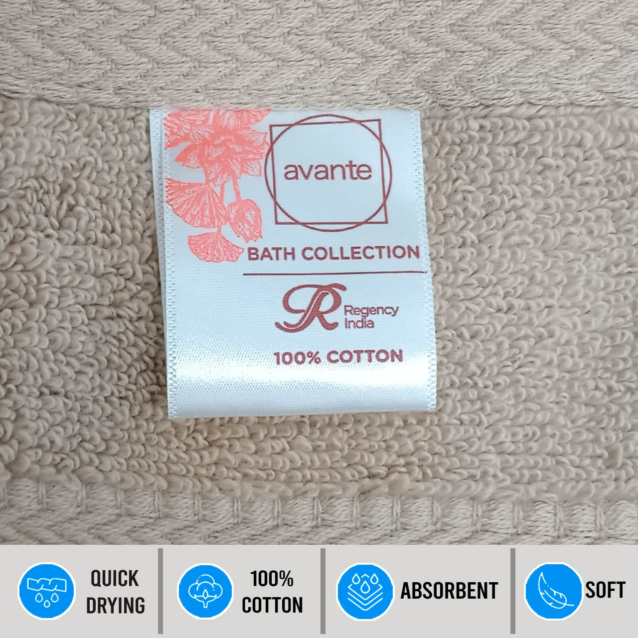 Avante Bath Towel Set-Wheat Brown