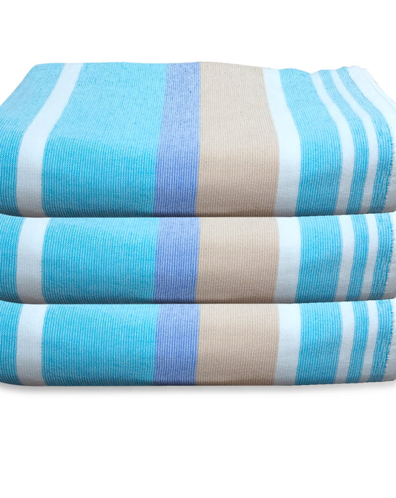 BREEZON Export Quality 100% Cotton Turkish Hand Towels (Pack Of 3)