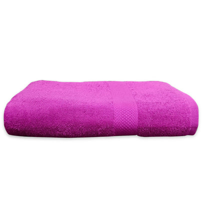 Quattro Bath Towel. Fuscia Pink Color Bath Towel. Cotton Towel. 