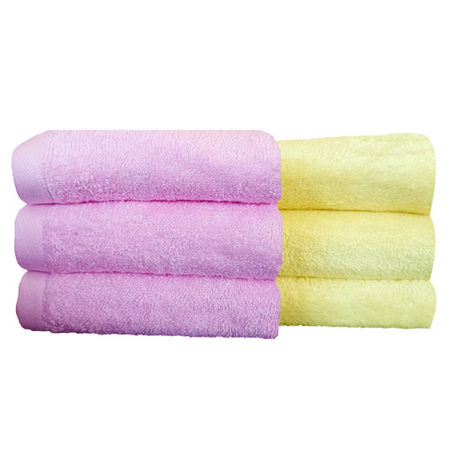 Quattro Face Towel 400 GSM, Size 30 * 30 cm, Soft & Fluffy towel, (Pack of 6) | Color Combo - Regency India