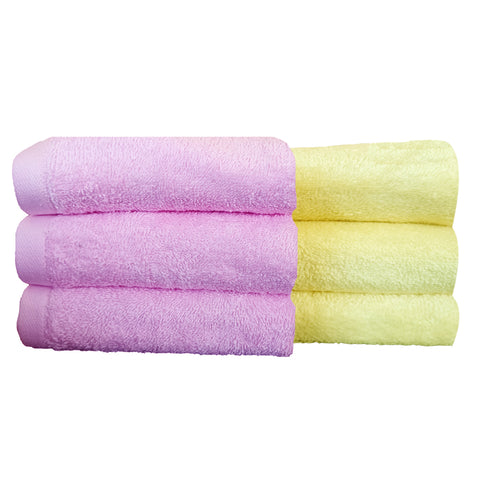 Quattro Face Towel 400 GSM, Size 30 * 30 cm, Soft & Fluffy towel, (Pack of 6) | Color Combo - Regency India's