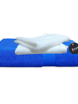 Quattro Export Quality 100% Cotton Bath Towel 400 GSM, (Soft & Absorbent) | Buy 1  Bath Towel & Get 2 Face towel Free