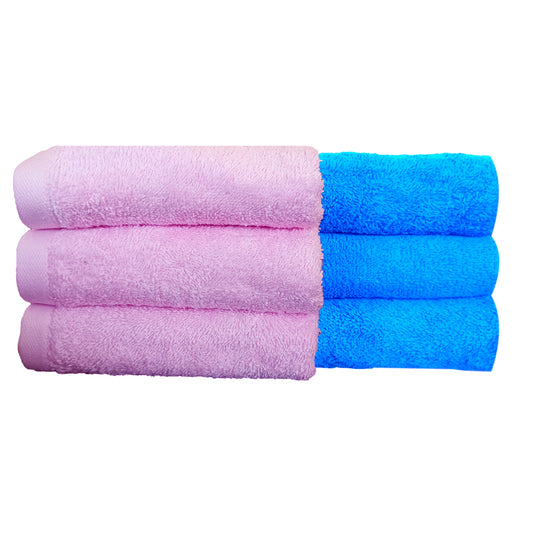 Klassico Face Towel 500 GSM, Size 30 * 30 cm, Soft & Fluffy towel, (Pack of 6) | Color Combo - Regency India's