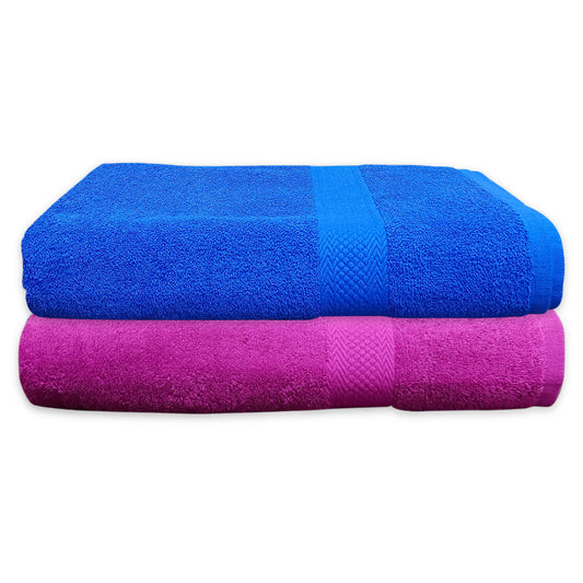 Quattro Export Quality 100% Cotton Bath Towel 400 GSM, (Soft & Absorbent) Color Combo  | Pack Of 2 - Regency India's