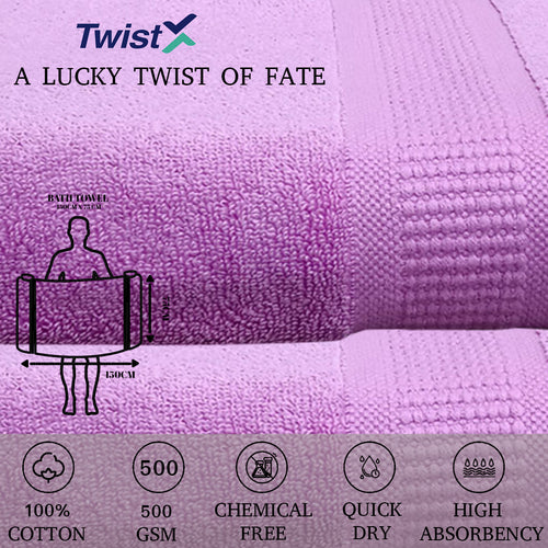 Twistx Export Quality 100% Cotton Bath Towel 525 GSM, (Soft & Absorbent) - Regency India