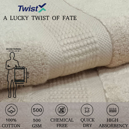 Twistx Hand Towel. 100% Cotton Towel. 