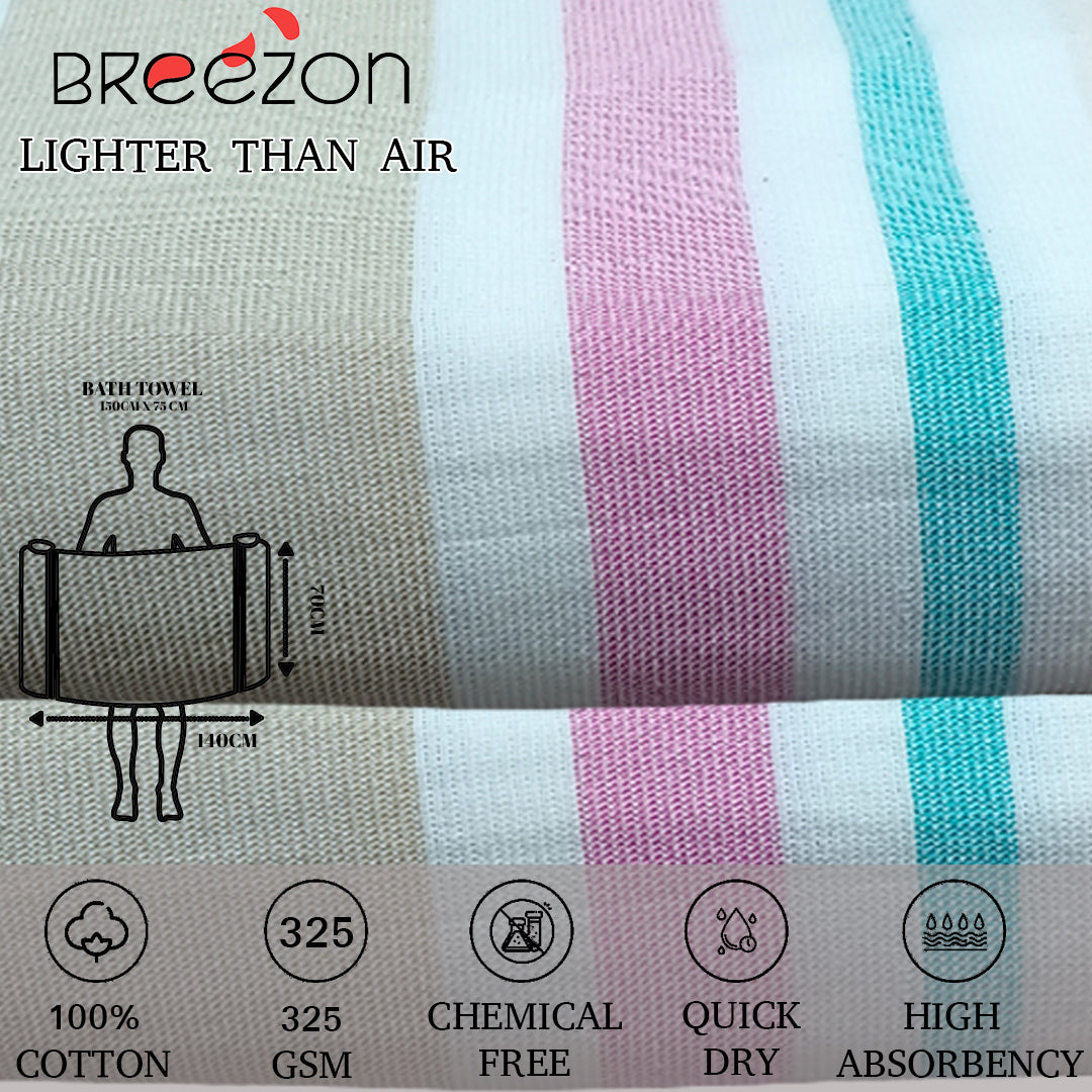 Breezon Export Quality 100% Cotton Bath Towel 325 GSM, (Soft & Absorbent) - Regency India