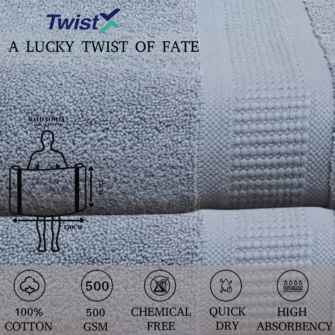 Twistx Export Quality 100% Cotton Bath Towel 525 GSM, (Soft & Absorbent) - Regency India