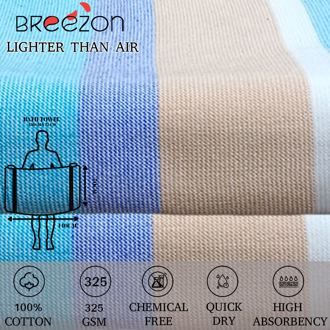 Breezon Export Quality 100% Cotton Bath Towel 325 GSM, (Soft & Absorbent) - Regency India