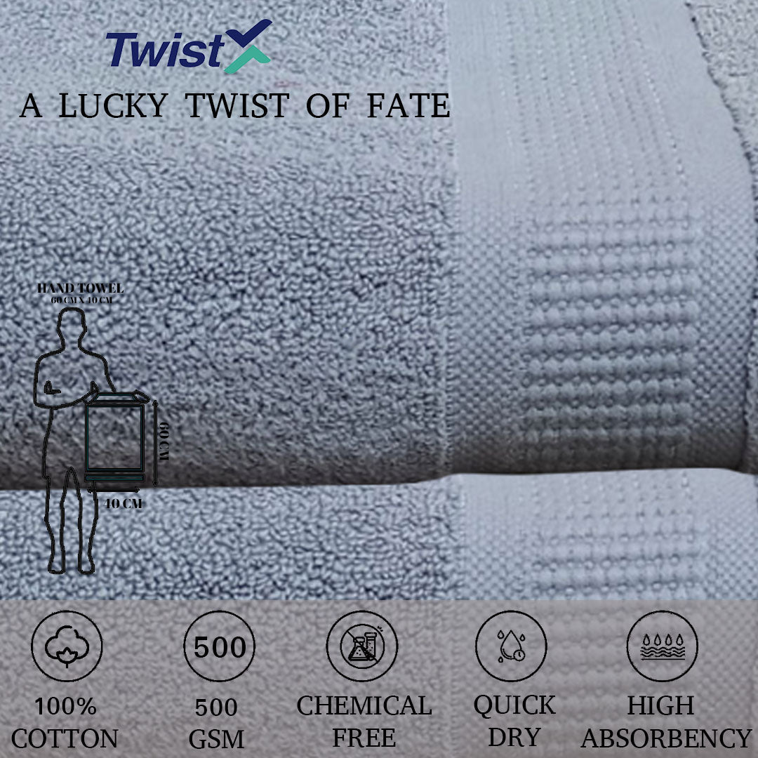 Twistx Hand Towel. 100% Cotton Towel. 