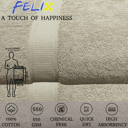 FELIX Export Quality 100% Cotton Turkish Hand Towels (Pack Of 3) - Regency India