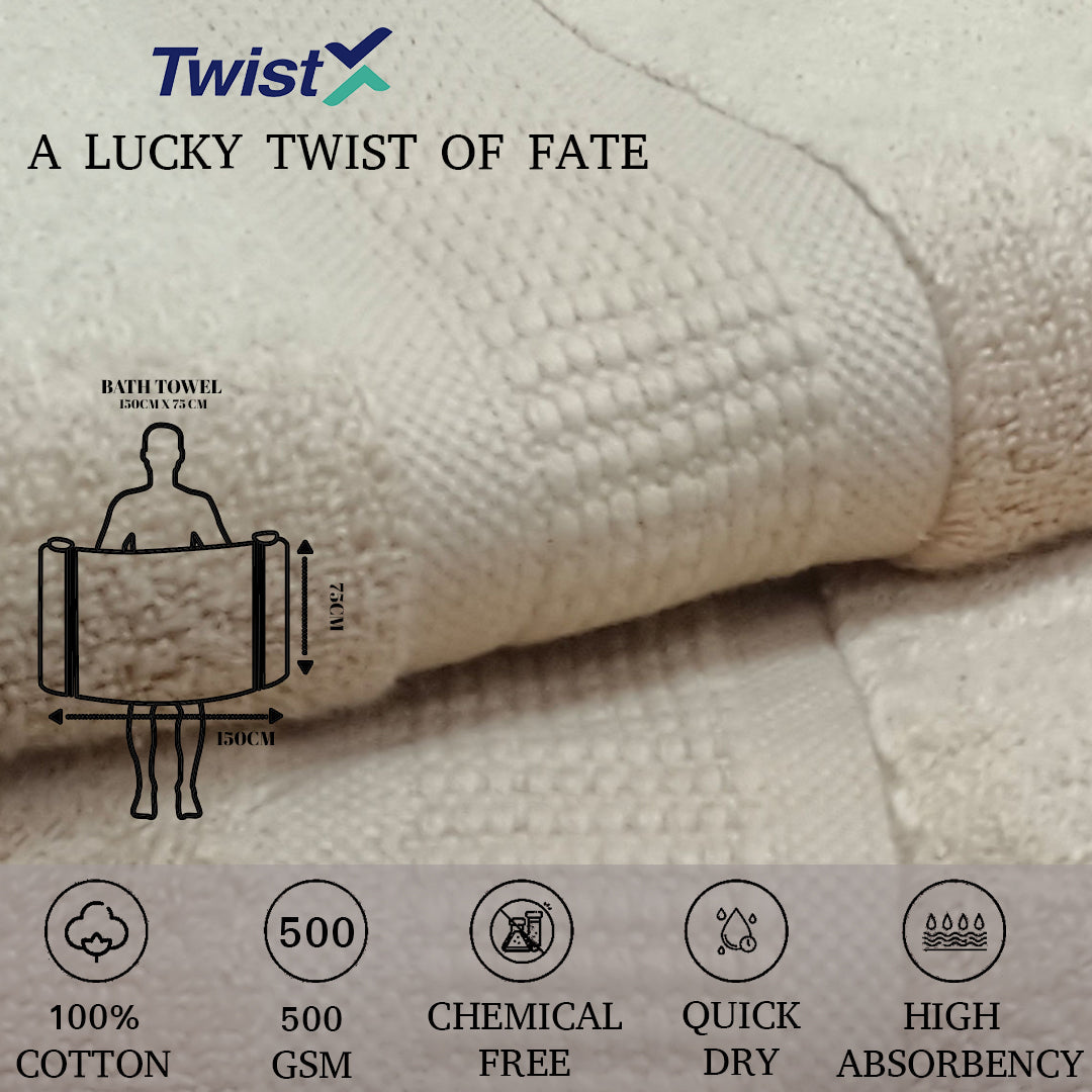 Twistx Bath Towel. 100% Cotton Towel. 