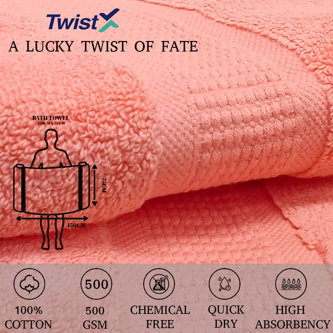 Twistx Bath Towel. 100% Cotton Towel. 