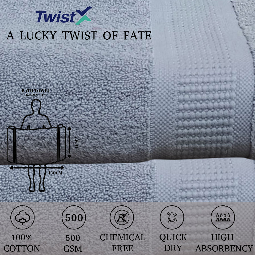 Twistx Bath Towel. 100% Cotton Towel. 