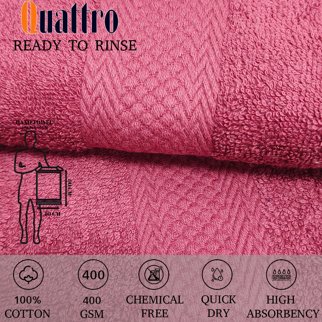 Quattro Export Quality 100% Cotton Turkish Hand Towels (Pack of 3) - Regency India