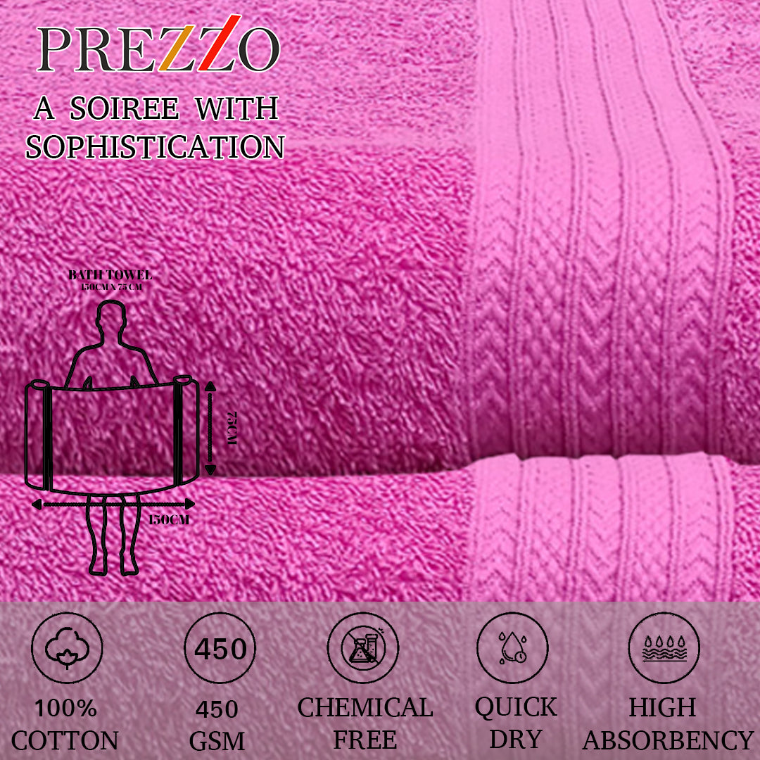 Prezzo Bath Towel. 100% Cotton Towel. Pink Bath Towel