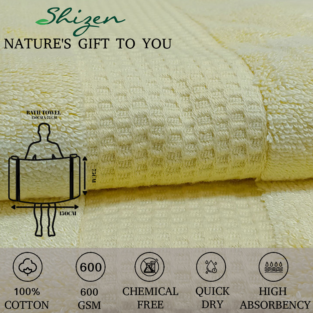 Shizen Export Quality 50:50 Bamboo Cotton Bath Towel 600 GSM, (Soft & Absorbent) - Regency India