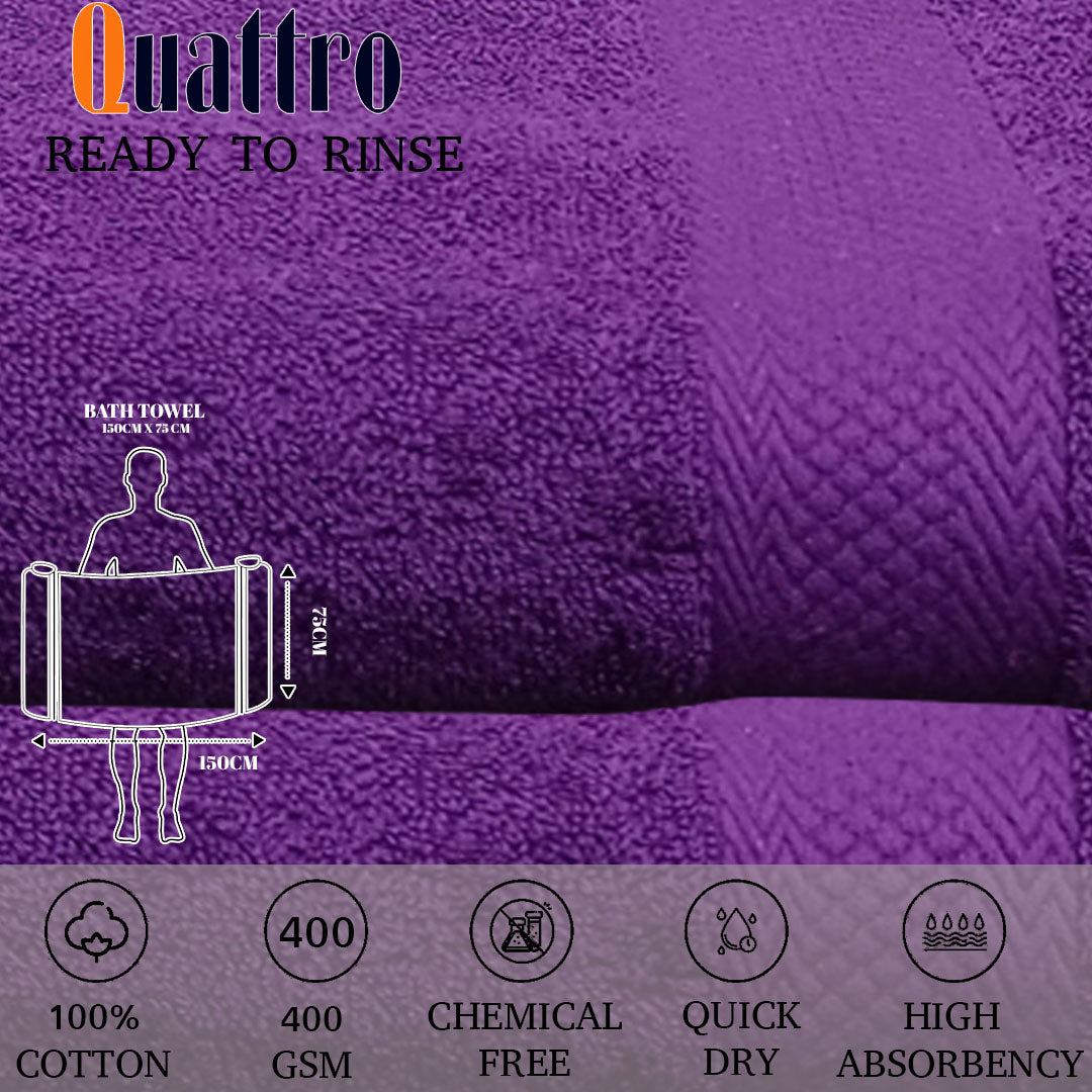 Quattro Export Quality 400 GSM 2 Hand & 1 Bath Family Combo Towel - Regency India