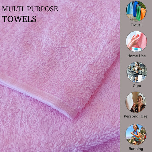 Quattro Face Towel 400 GSM, Size 30 * 30 cm, Soft & Fluffy towel, (Pack of 6) | Color Combo - Regency India