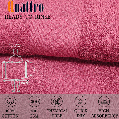 Quattro Bath Towel.Maroon Color Bath Towel. Cotton Towel. 