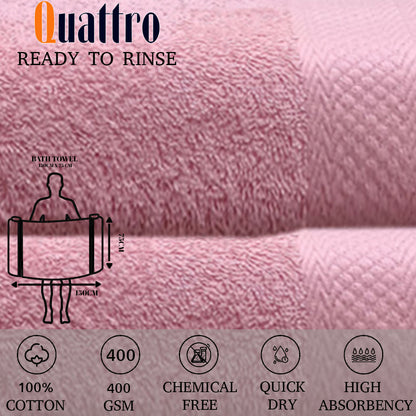 Quattro Bath Towel. Blush Color Bath Towel. Cotton Towel. 