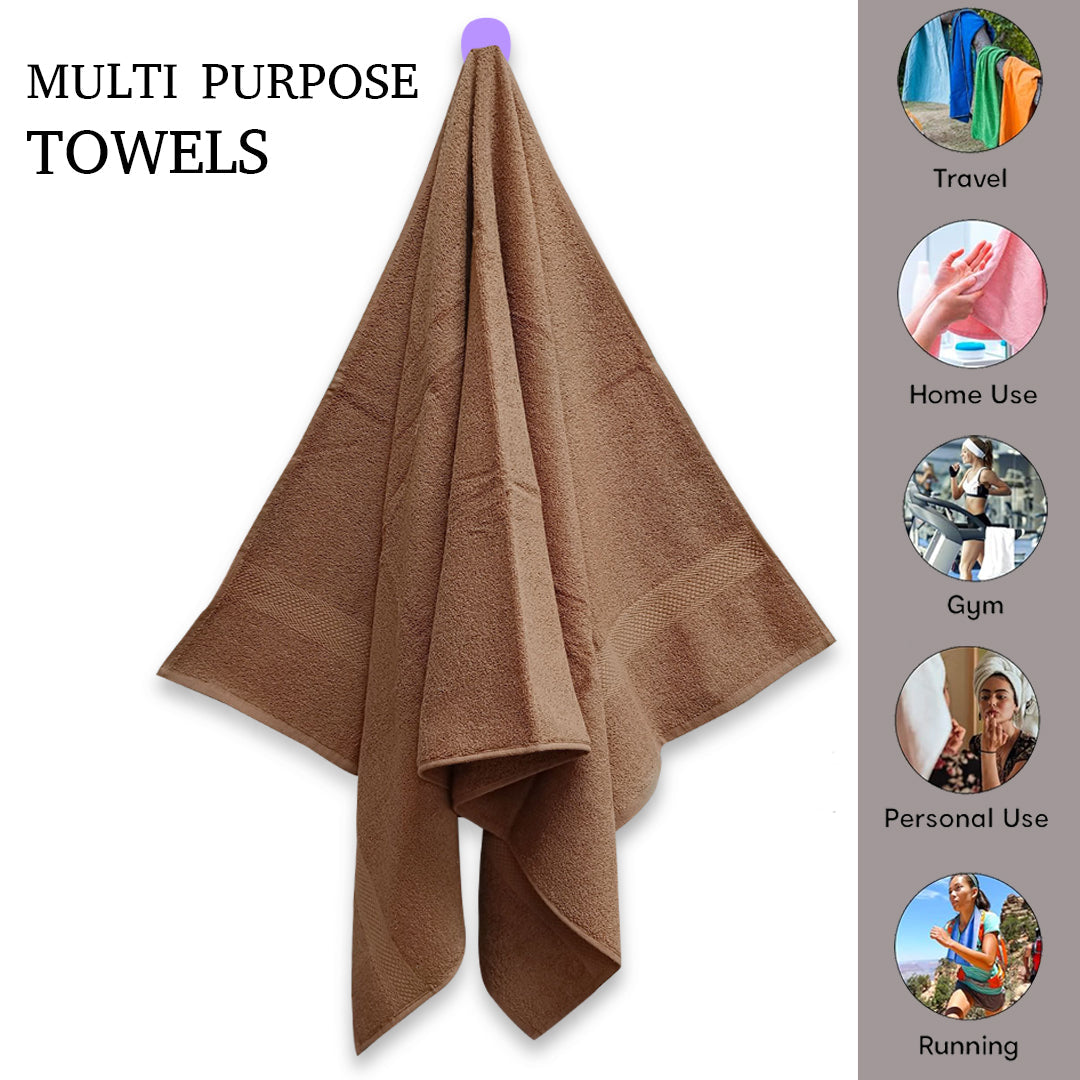 Quattro Bath Towel.Brown Color Bath Towel. Cotton Towel. 