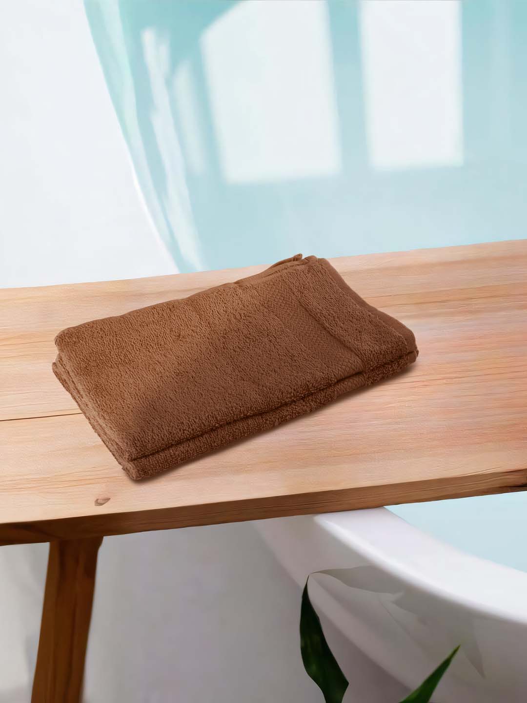 Hand towel set of 2 Brown