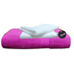 Quattro Export Quality 100% Cotton Bath Towel 400 GSM, (Soft & Absorbent) | Buy 1 Bath Towel & Get 2 Face Towel Free- Fuscia Pink