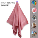 Quattro Export Quality 100% Cotton Bath Towel 400 GSM, (Soft & Absorbent) | Buy 1 Bath Towel & Get 2 Face Towel Free- Blush