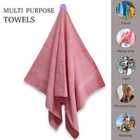 Quattro Export Quality 100% Cotton Bath Towel 400 GSM, (Soft & Absorbent) | Buy 1 Bath Towel & Get 2 Face Towel Free- Blush