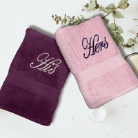 His & Her Bath Towel  Pink Color Combo