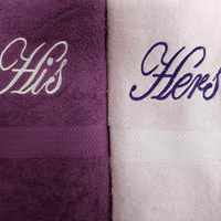 His & Her Bath Towel  Pink Color Combo